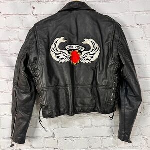 Women’s genuine leather motorcycle jacket riding biker moto Harley Davidson XL